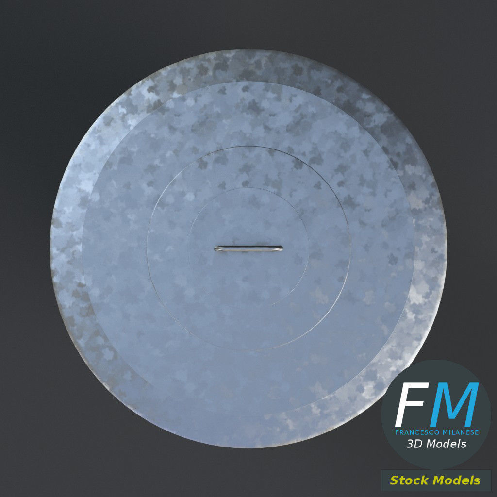 Metallic trash can closed 3D model_6