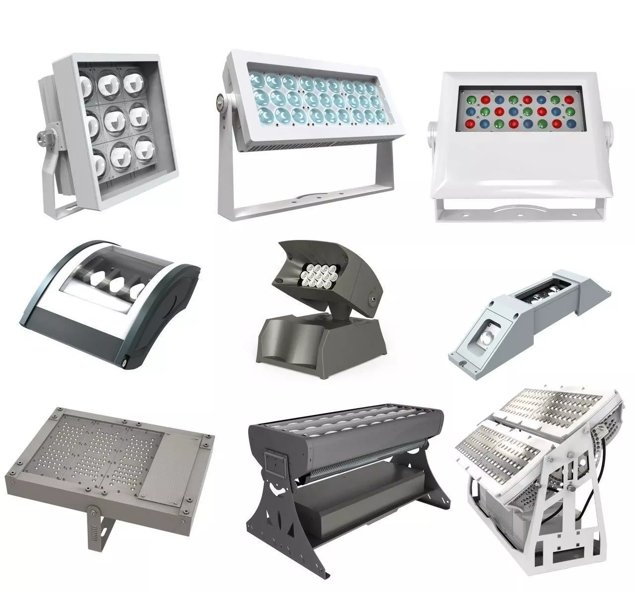 Outdoor industrial Lighting Module pack 3D print model