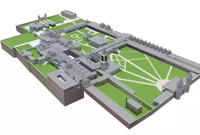 Topkapi Palace full exterior scene 3D model