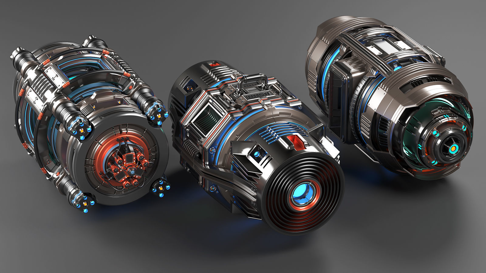 Sci Fi Mega Elements KITBASH - SUBDIVISION READY - pack 2 3D model_6