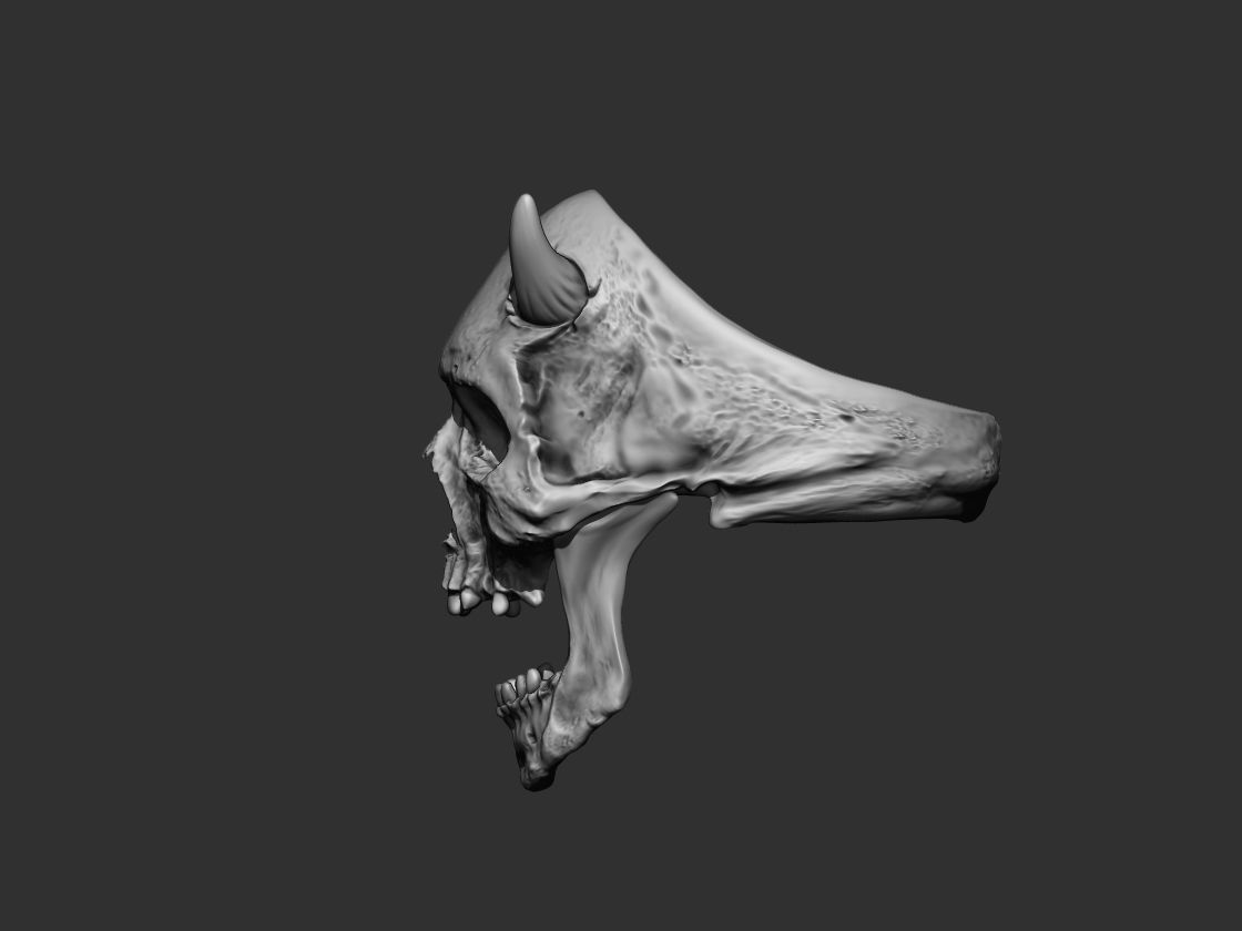 Realistic Ring Demon Skull 3D print model_6