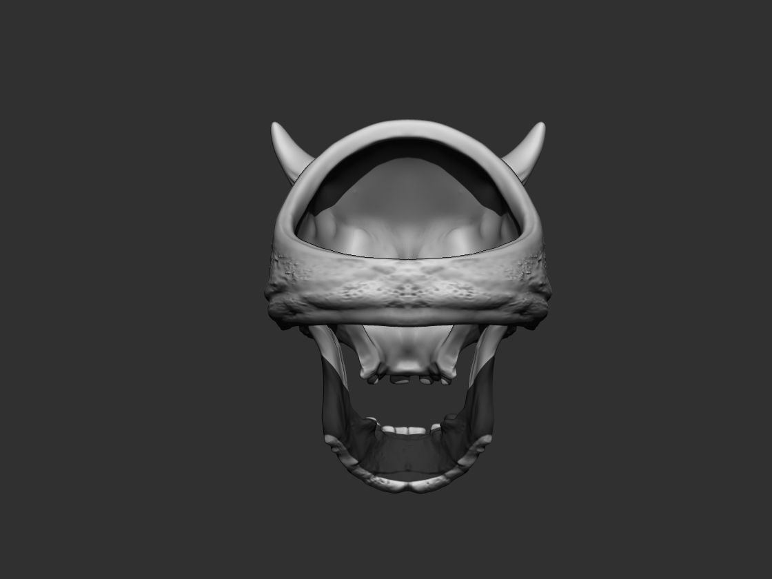 Realistic Ring Demon Skull 3D print model_5