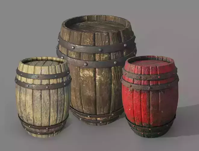 Wooden Barrel Set