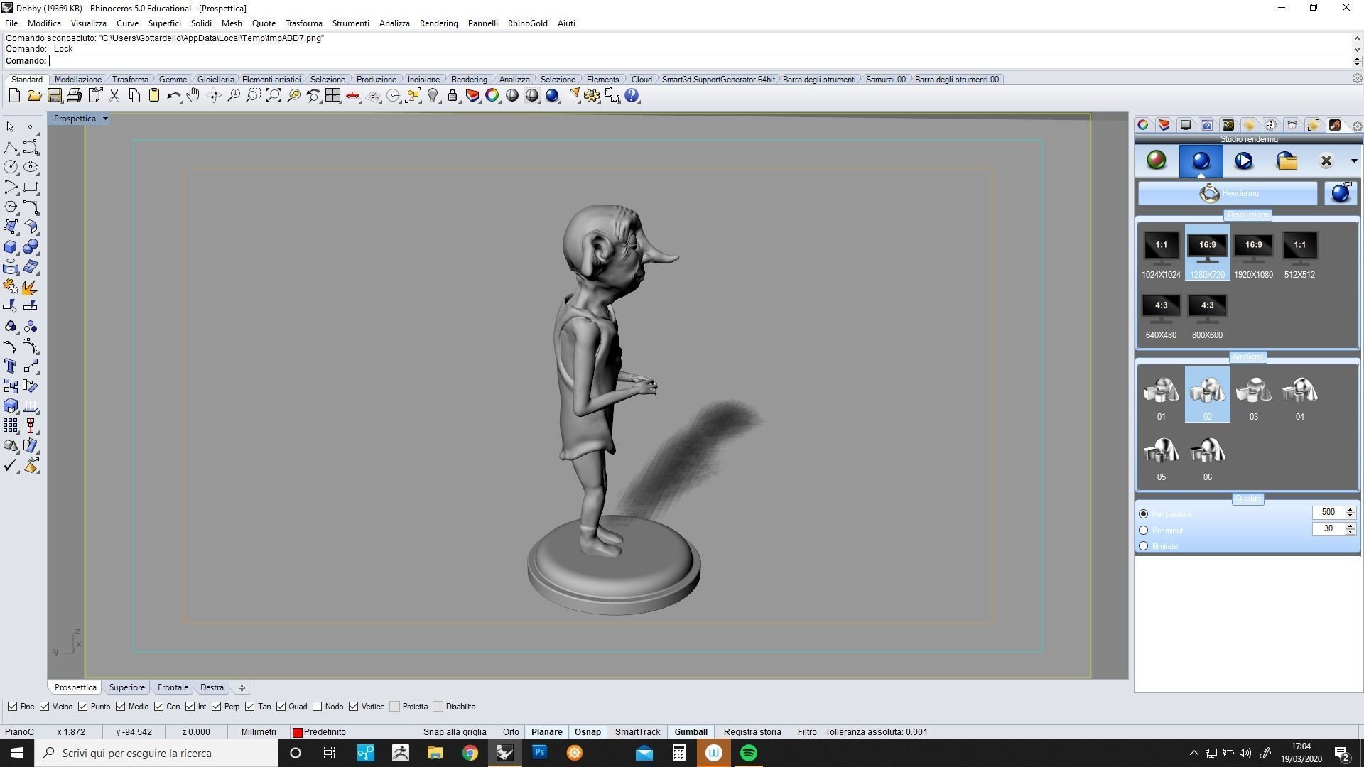 Dobby harry potter statue 3D print model_5