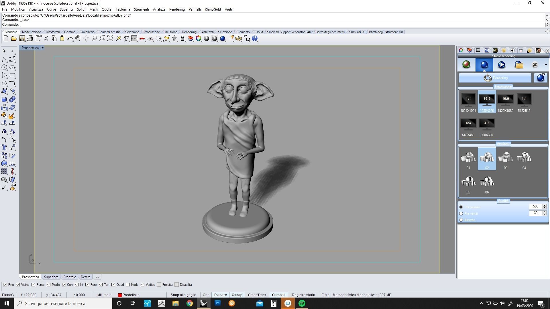 Dobby harry potter statue 3D print model_4