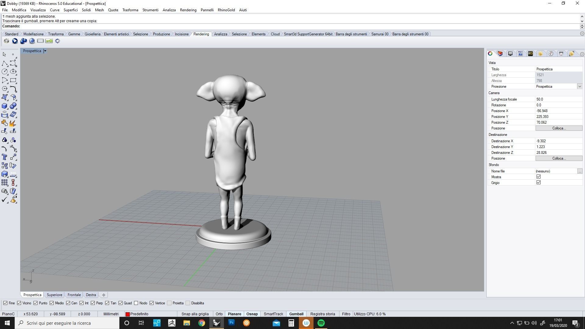 Dobby harry potter statue 3D print model_2