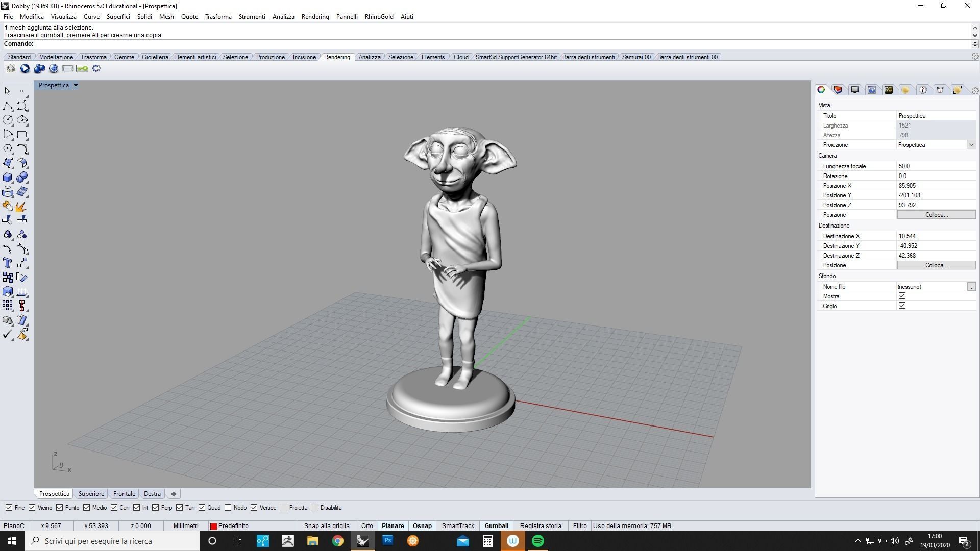 Dobby harry potter statue 3D print model_1