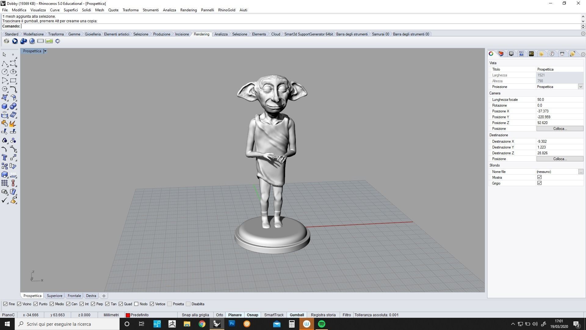 Dobby harry potter statue 3D print model_3