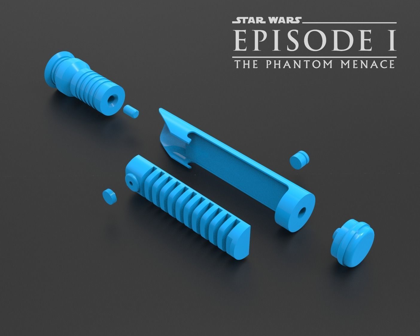 Qui Gon Jinn TPM Lightsaber 3D print model_4