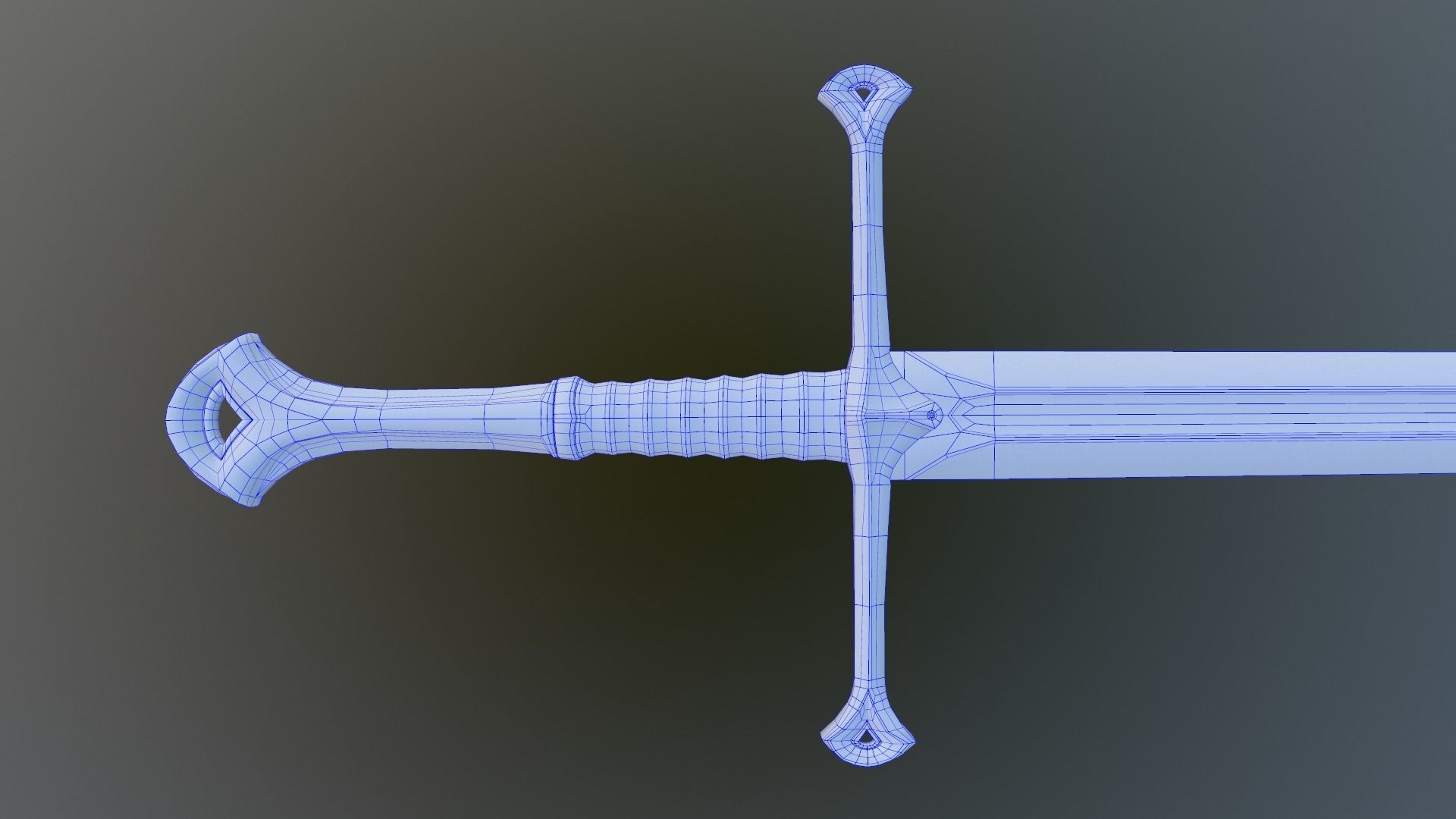Anduril Long Sword LOTR - PBR Low Poly Model Free low-poly 3D model_7