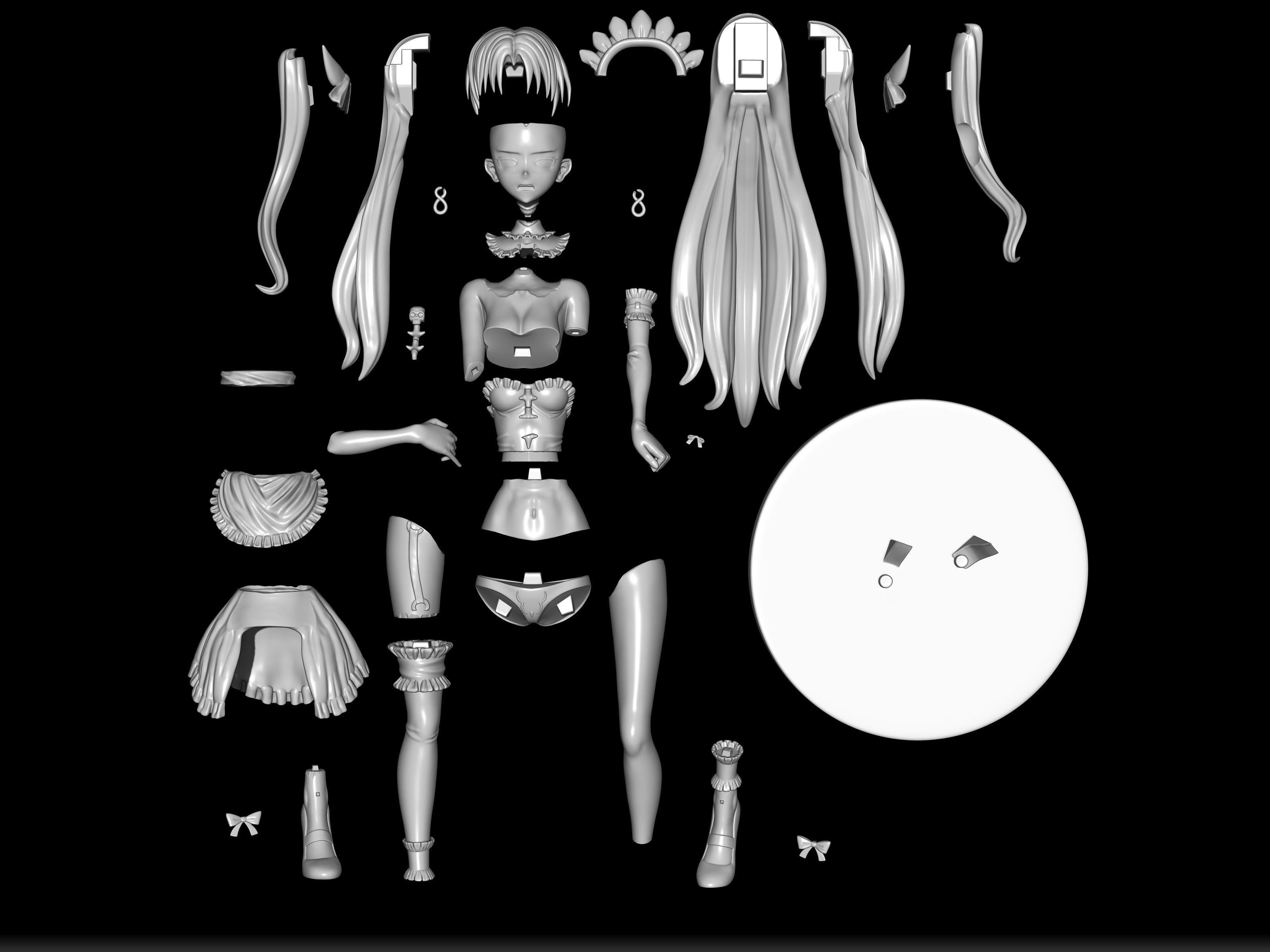 ereshkigal rin maid 3d figure 3D print model_10