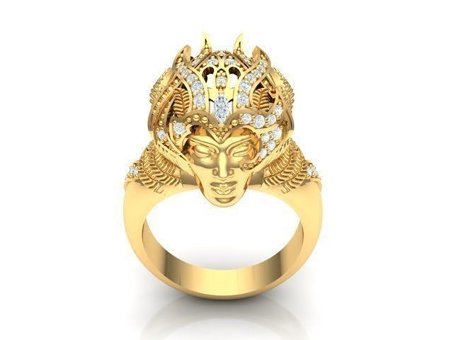 Female ring Head girl 3D print model