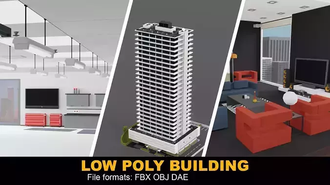 LOW POLY - BUILDING tall