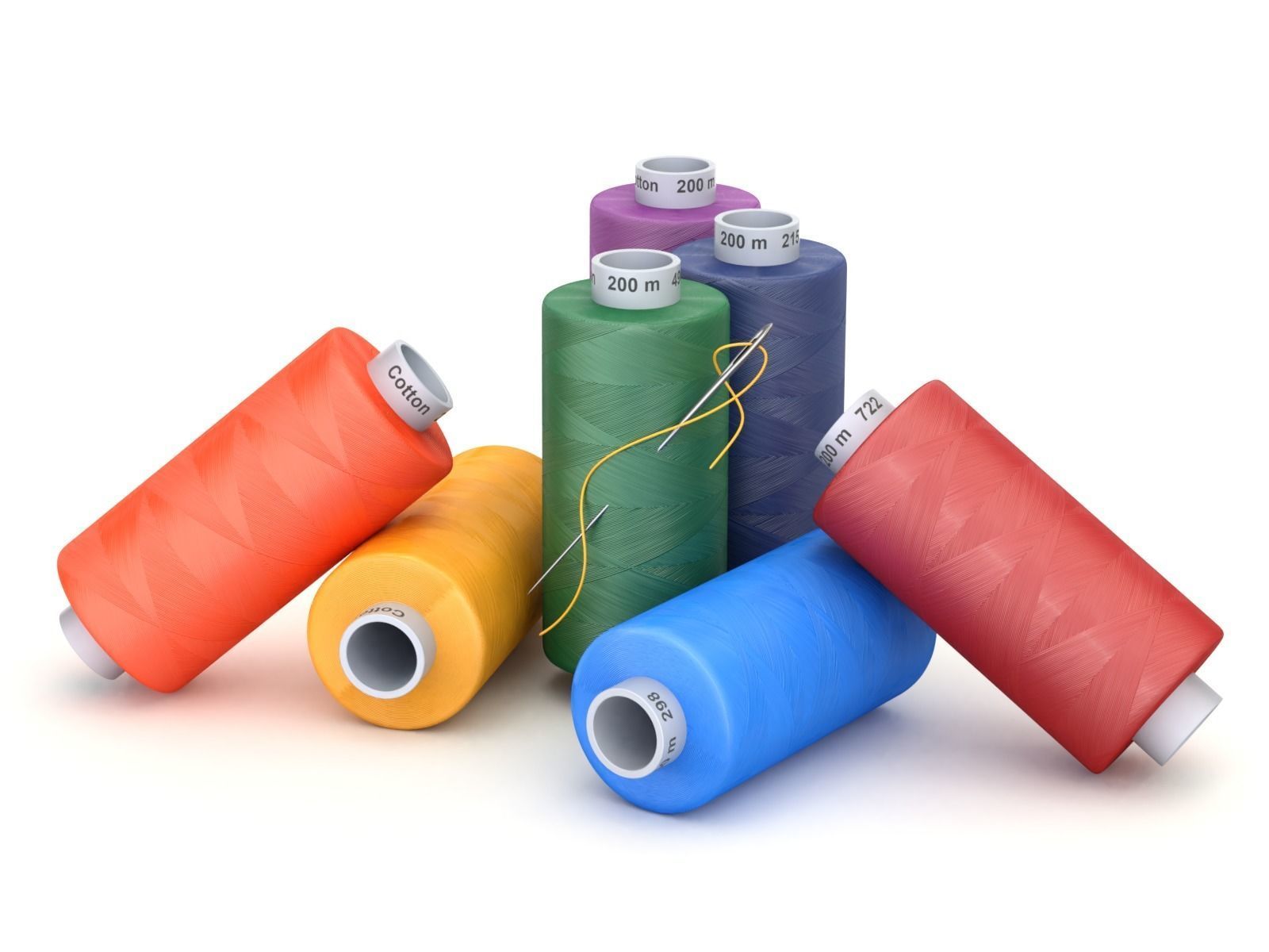 Sewing Thread Set 3D model_1