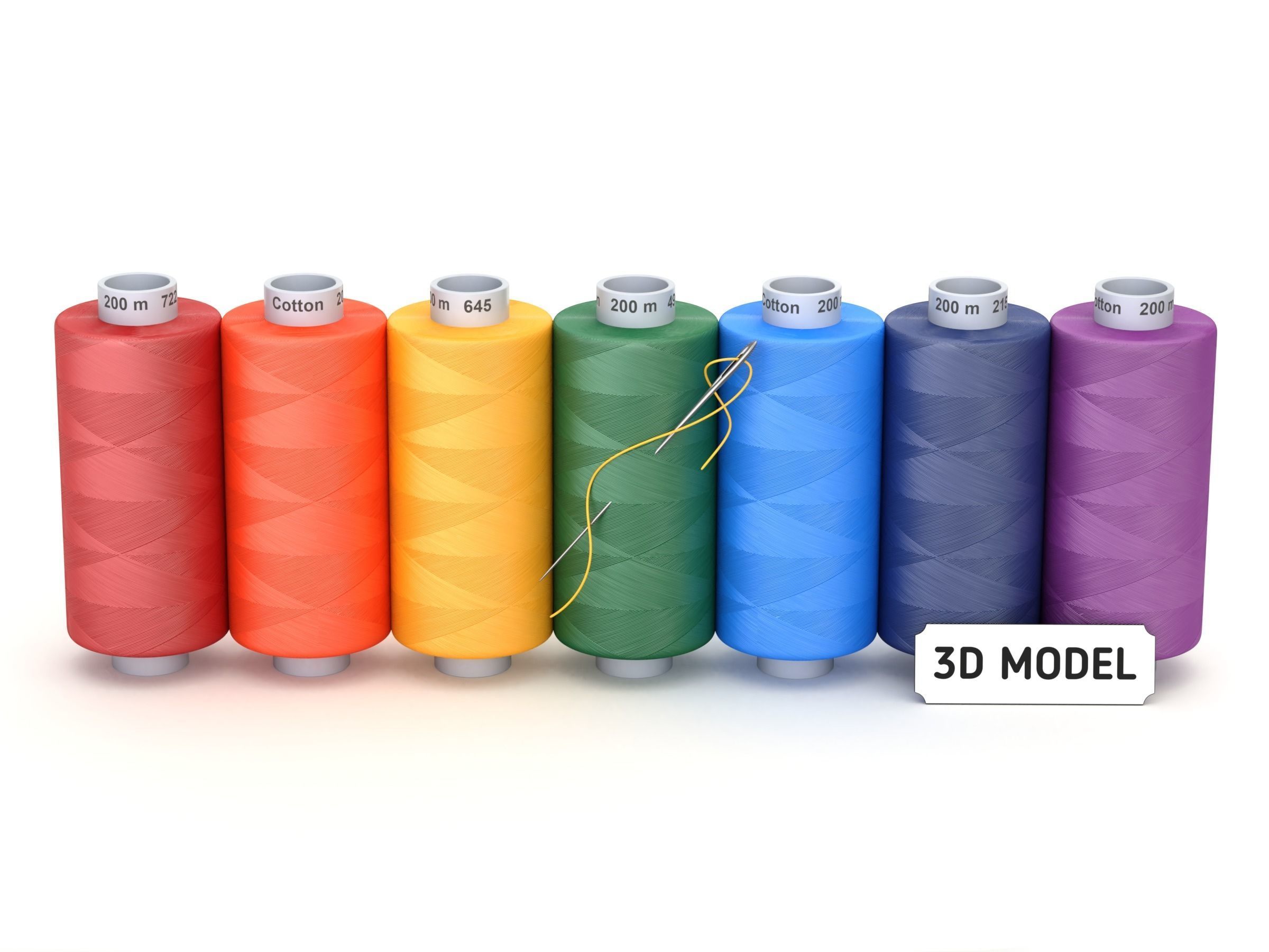 Sewing Thread Set 3D model | CGTrader
