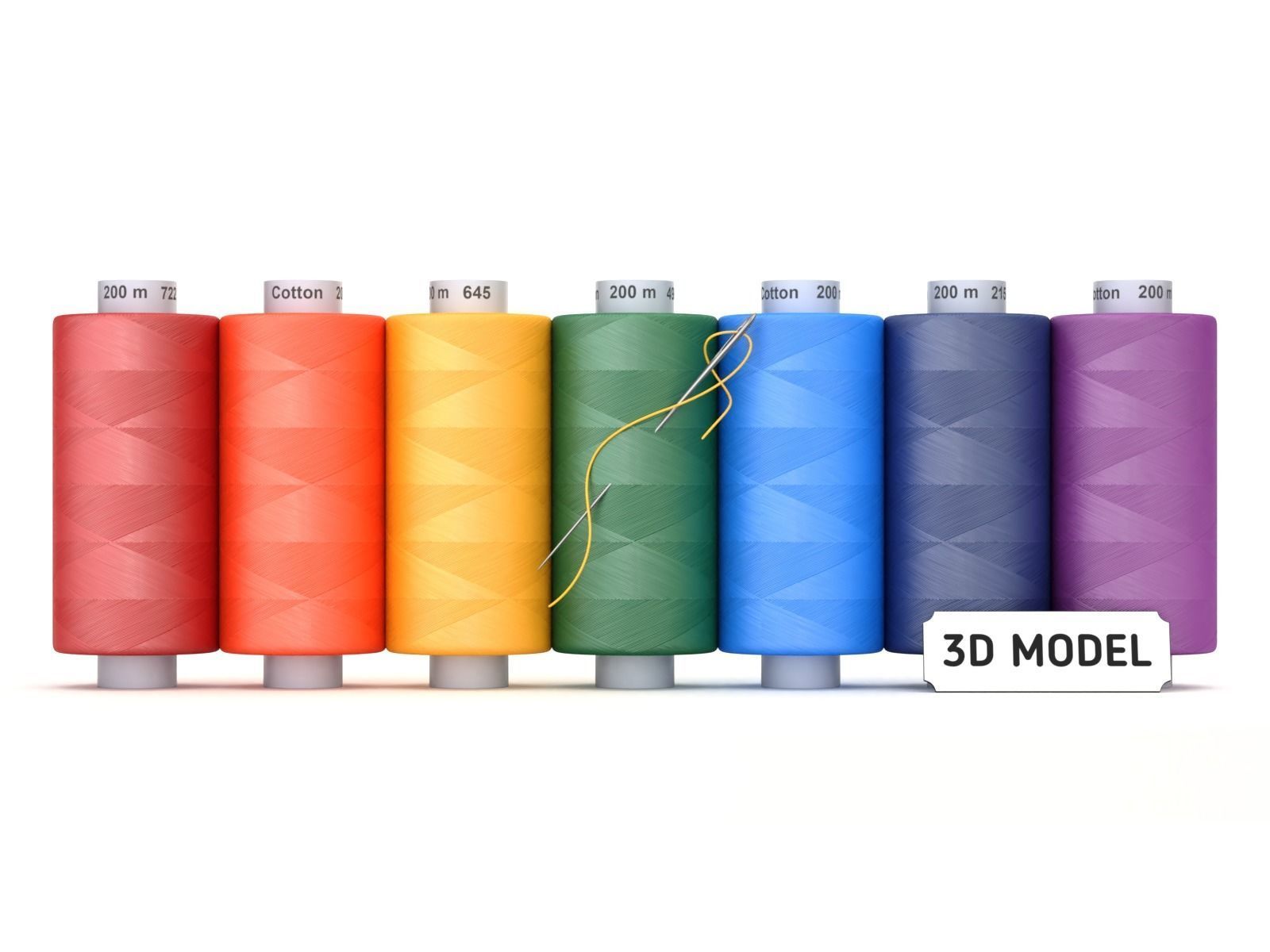 Sewing Thread Set 3D model_2