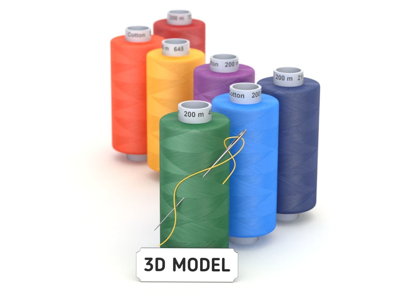 Sewing Thread Set 3D model_4