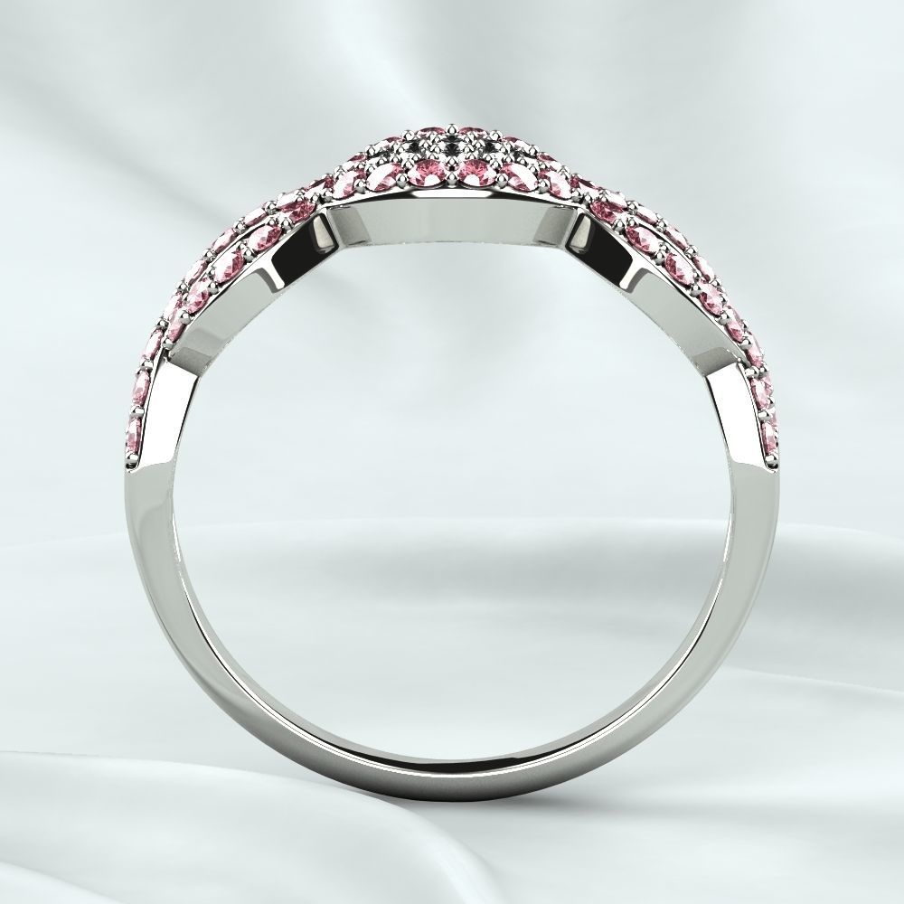 Pink Sapphires Gold Ring 3D print model_15