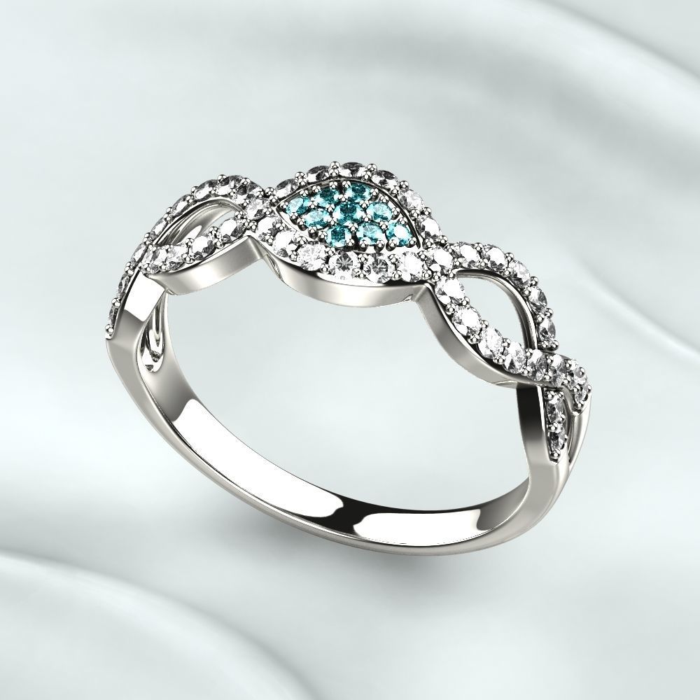 Pink Sapphires Gold Ring 3D print model_3