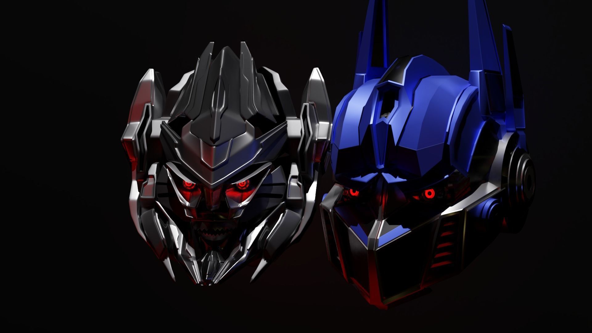 Optimus vs Megatron Low-poly 3D model_2