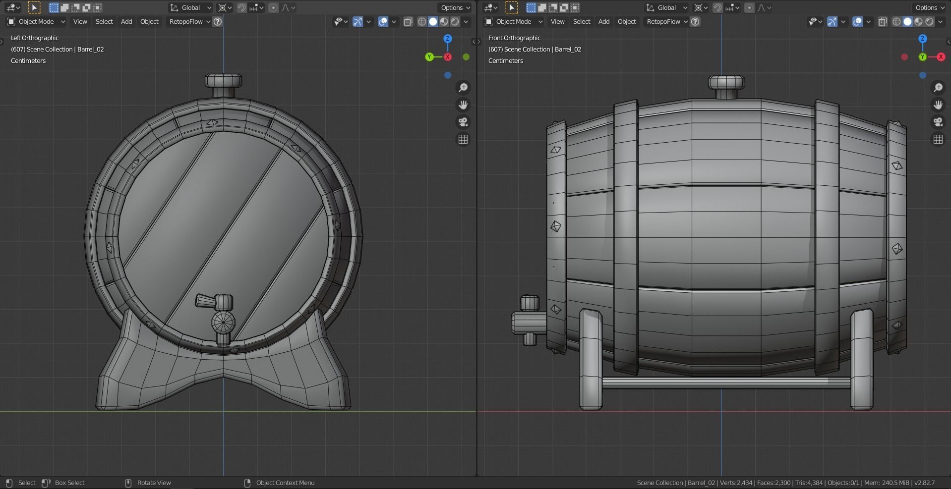 Stylized Wooden Barrels Pack Low-poly 3D model_13