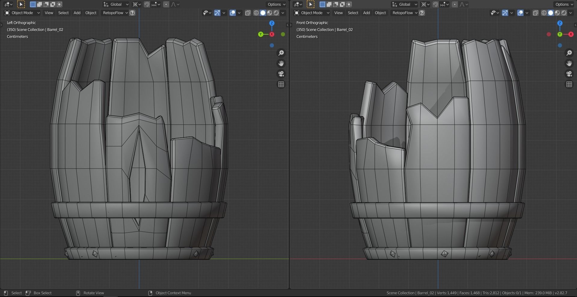 Stylized Wooden Barrels Pack Low-poly 3D model_10