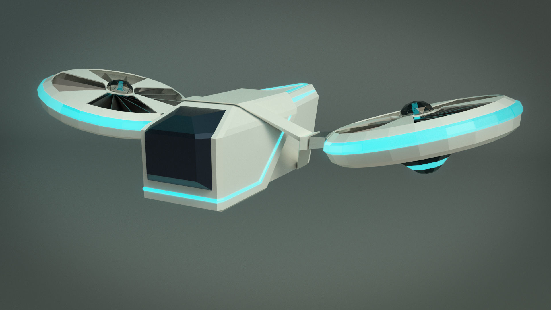 Low Poly Drone 01 Low-poly 3D model_3