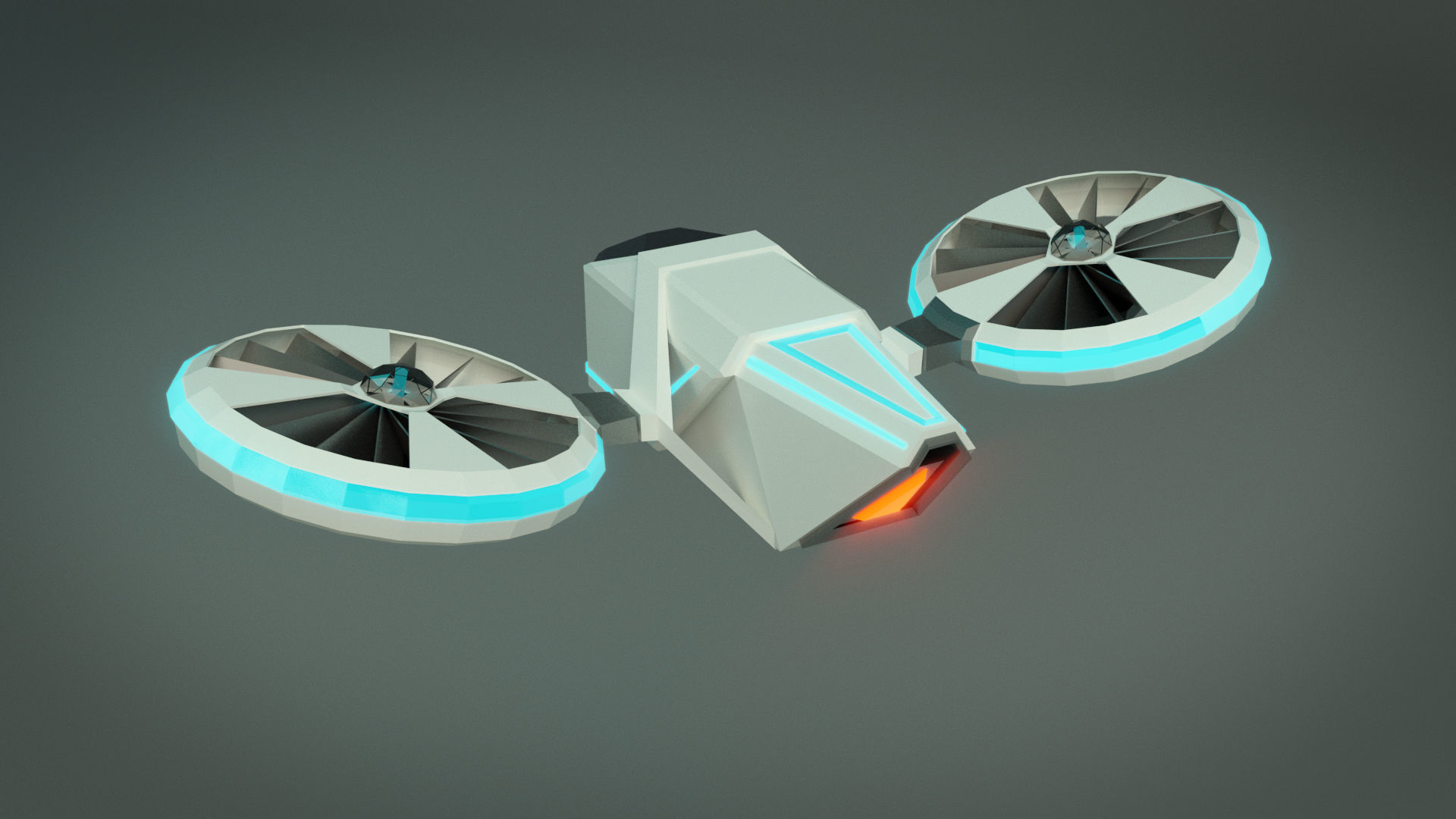Low Poly Drone 01 Low-poly 3D model_4