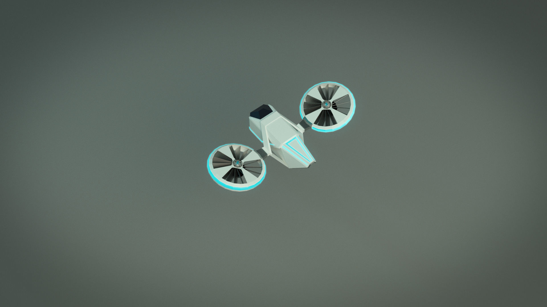 Low Poly Drone 01 Low-poly 3D model_5