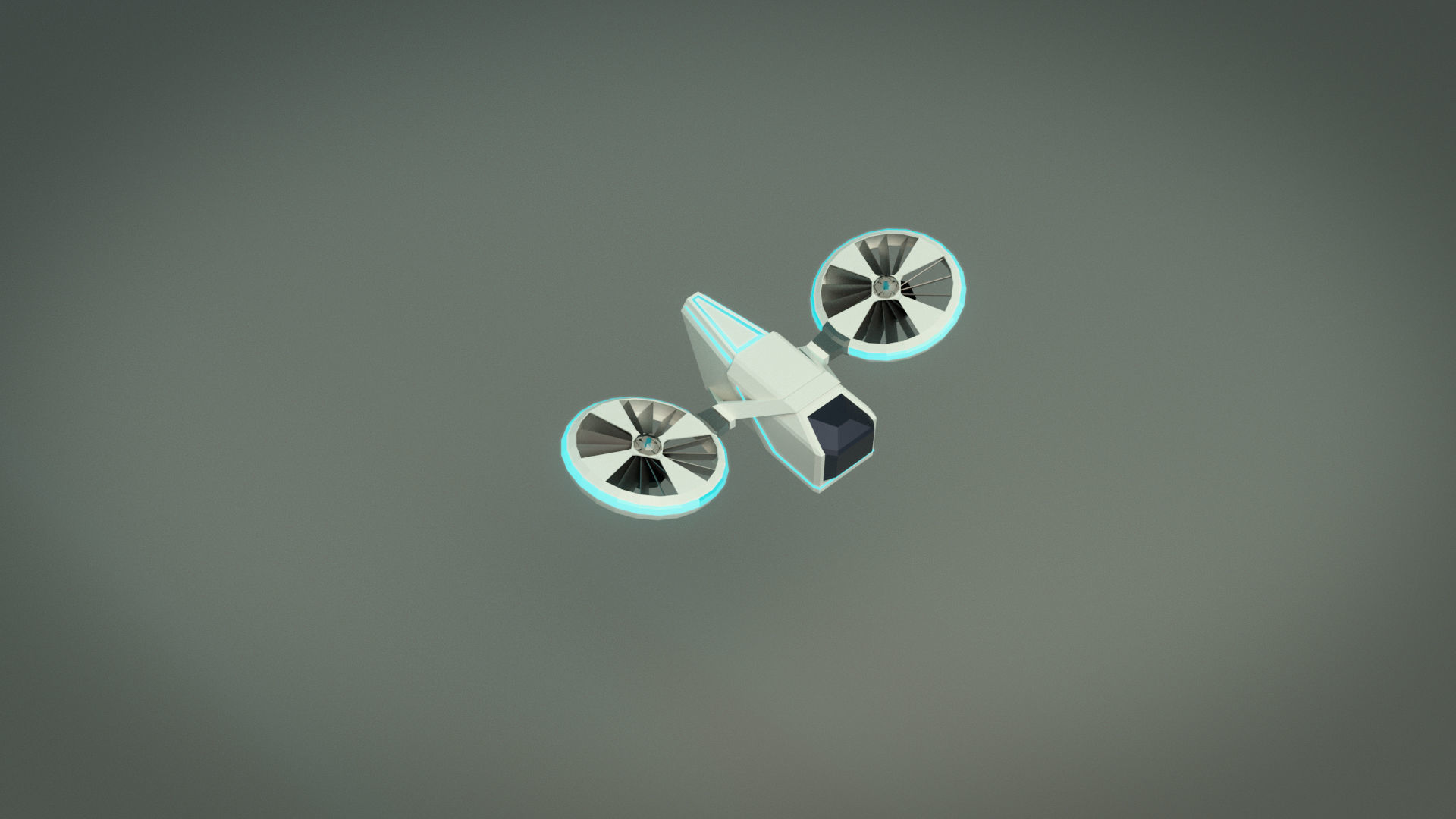 Low Poly Drone 01 Low-poly 3D model_6