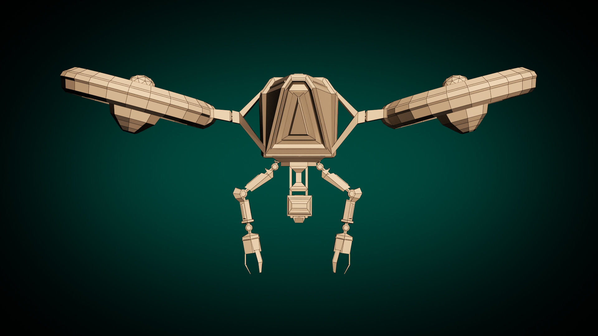 Low Poly Drone 01 Low-poly 3D model_12