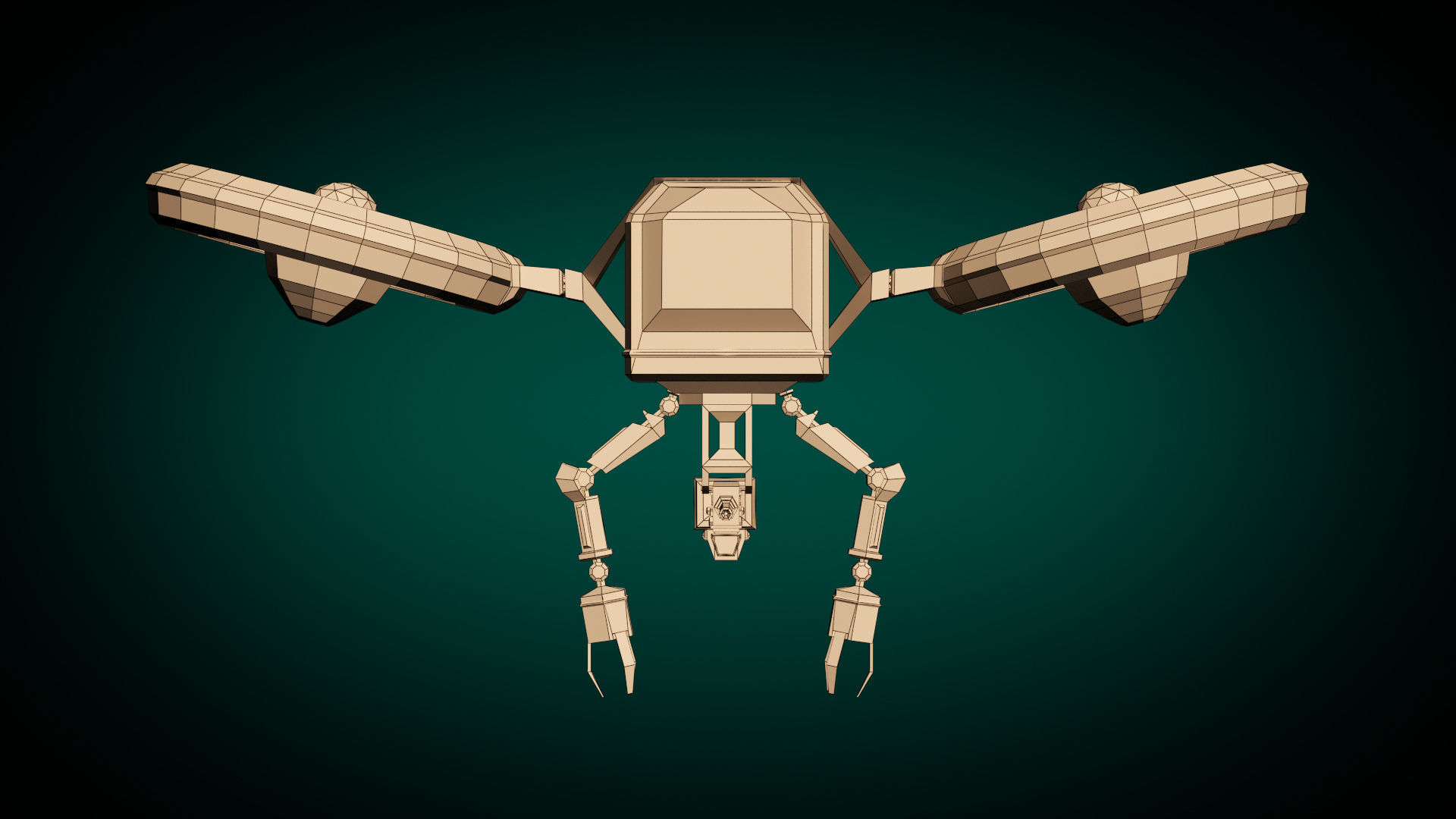 Low Poly Drone 01 Low-poly 3D model_10