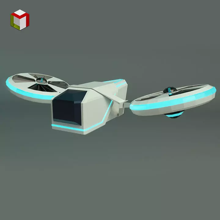 Low Poly Drone 01 Low-poly 3D model_0