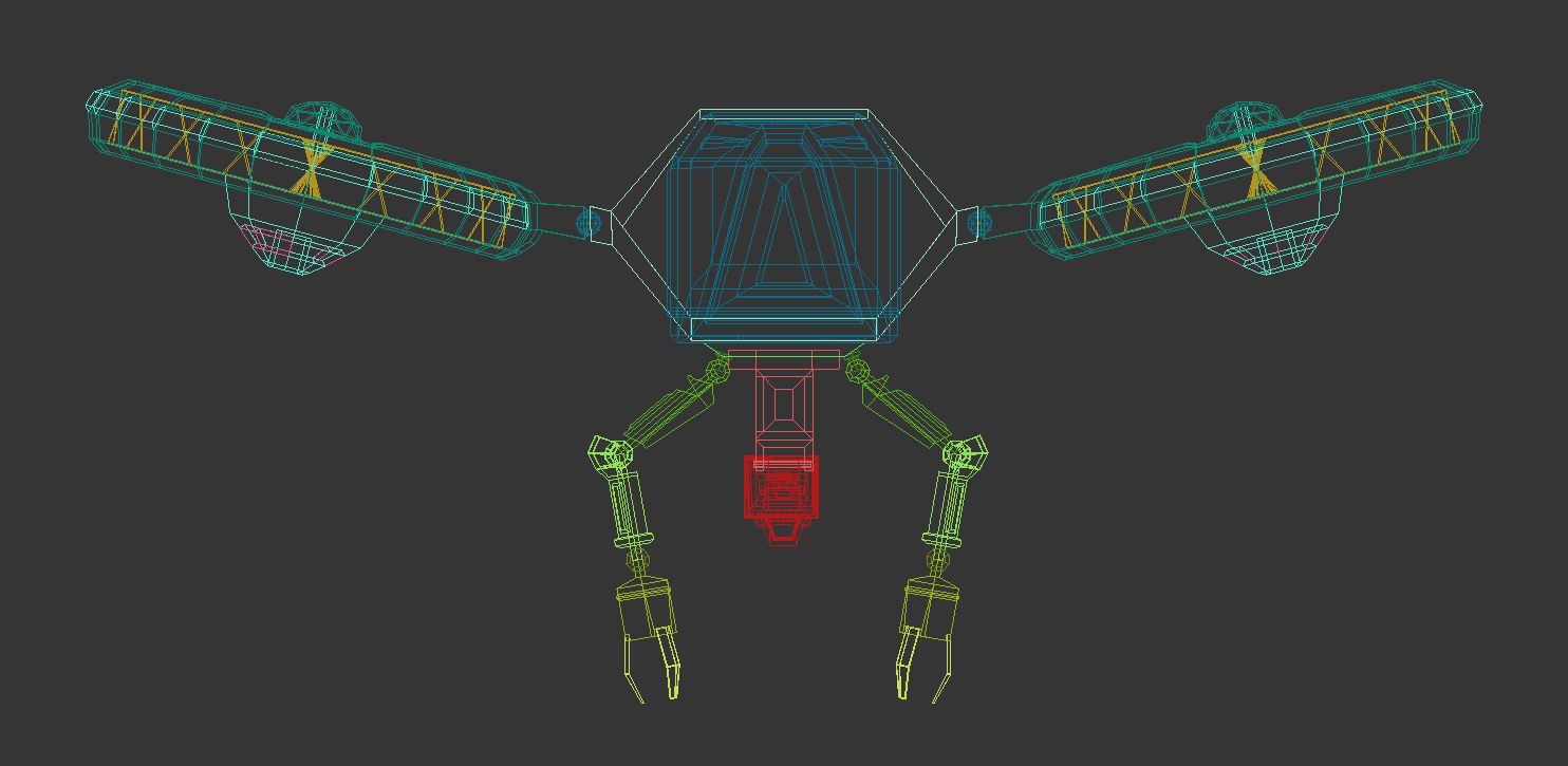 Low Poly Drone 01 Low-poly 3D model_15