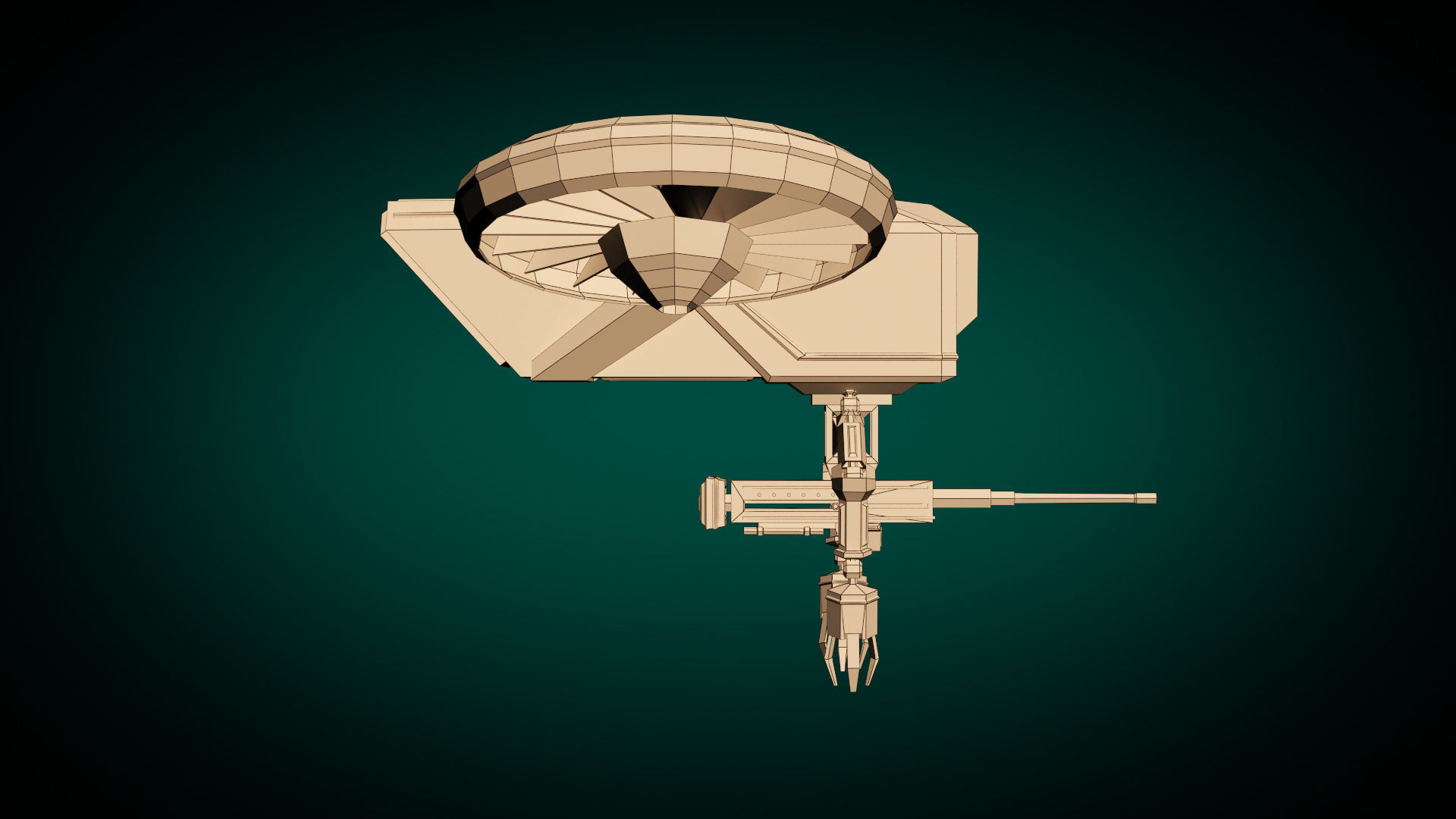 Low Poly Drone 01 Low-poly 3D model_11