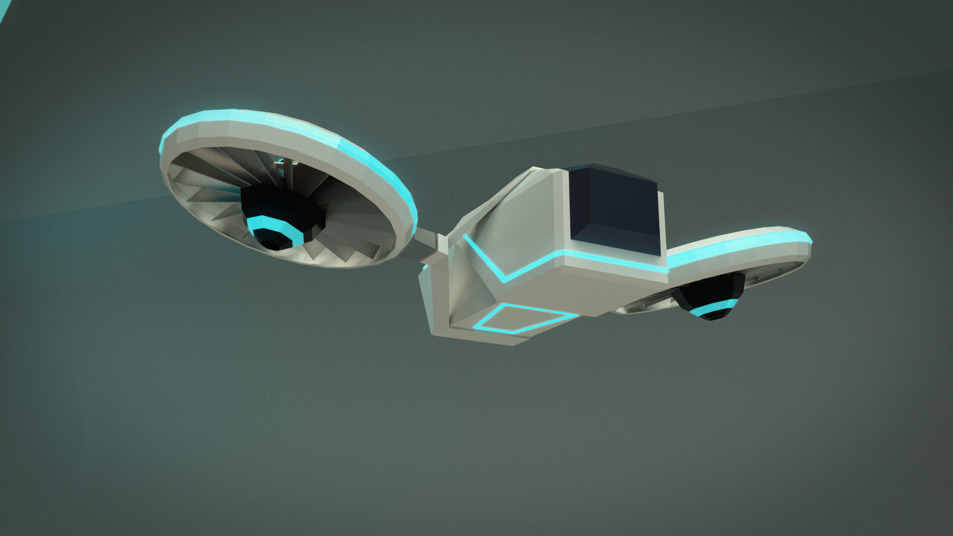 Low Poly Drone 01 Low-poly 3D model_7