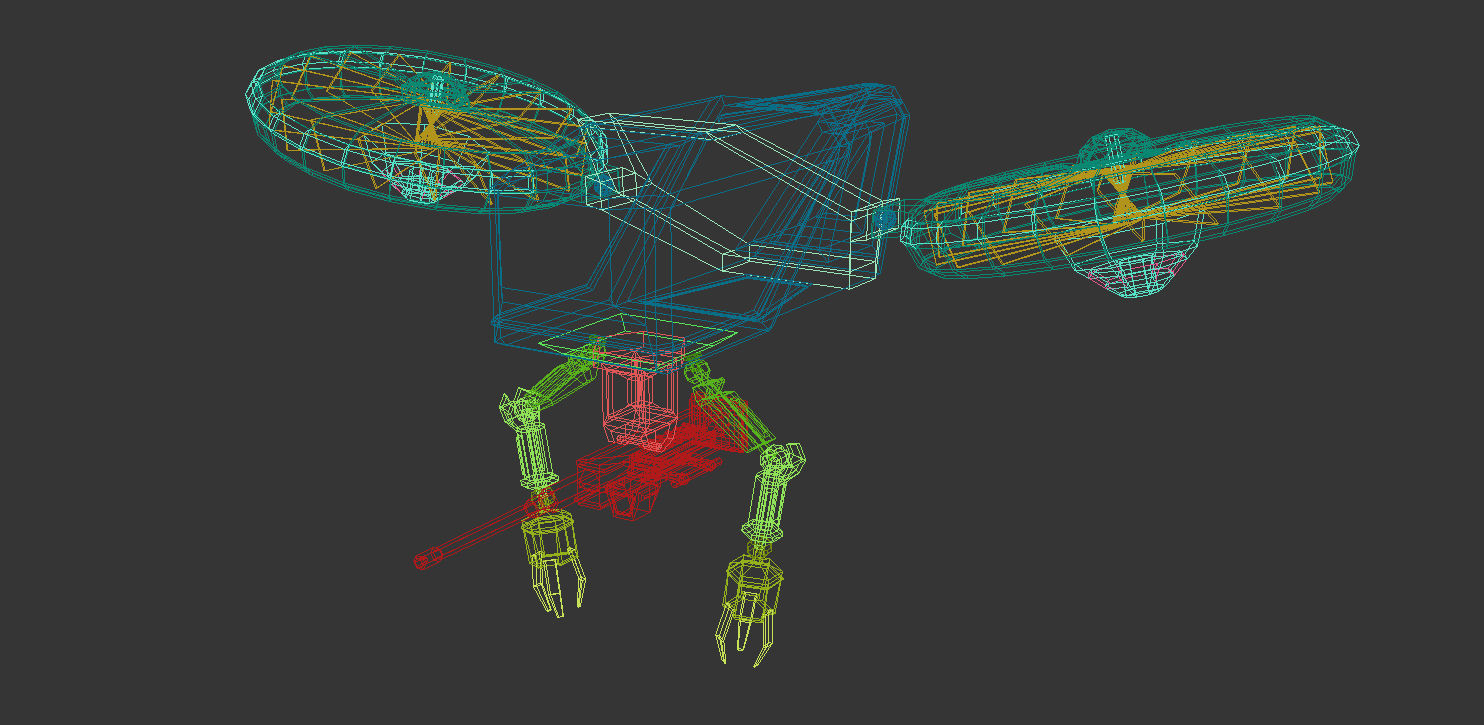 Low Poly Drone 01 Low-poly 3D model_14
