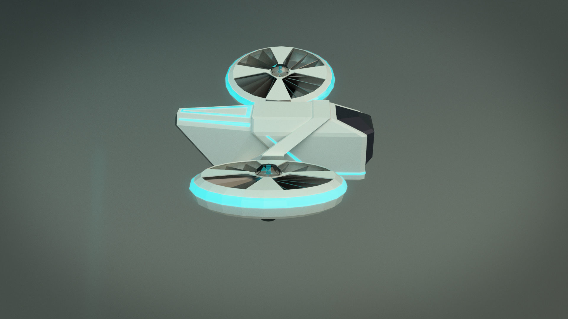 Low Poly Drone 01 Low-poly 3D model_8