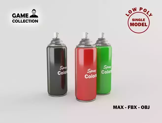 Sprays Lowpoly three spray cans