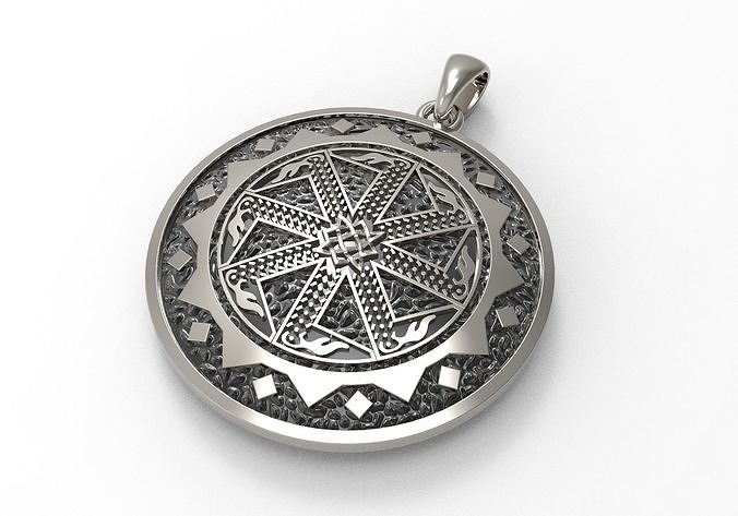 Pendant - Kolovrat and Celtic Tree of Life 3D print model