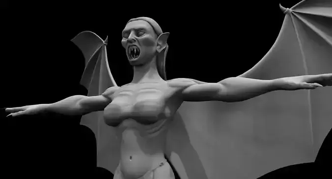 dracula 3d model bat flying