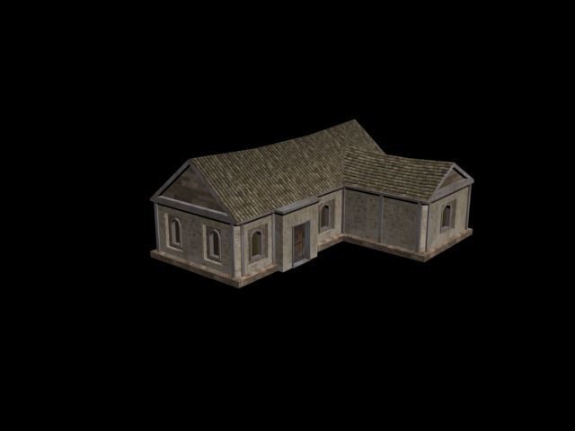 Old city house LOW POLY Low-poly 3D model_1