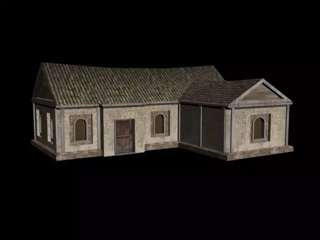 Old city house LOW POLY Low-poly 3D model_0