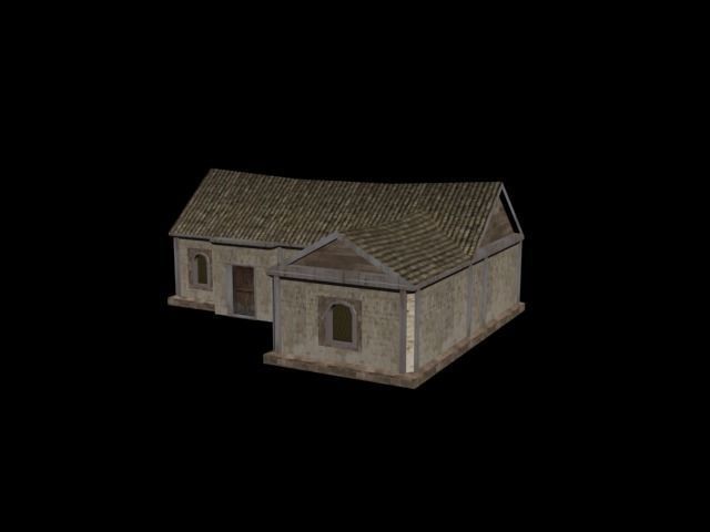 Old city house LOW POLY Low-poly 3D model_6