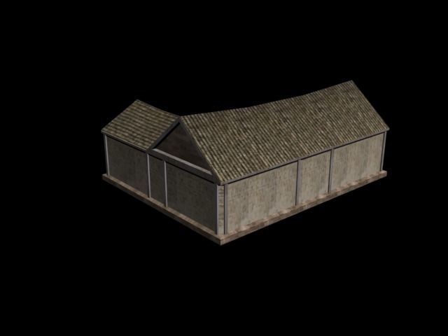 Old city house LOW POLY Low-poly 3D model_3