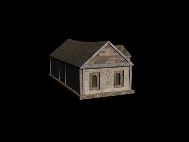 Old city house LOW POLY Low-poly 3D model_4