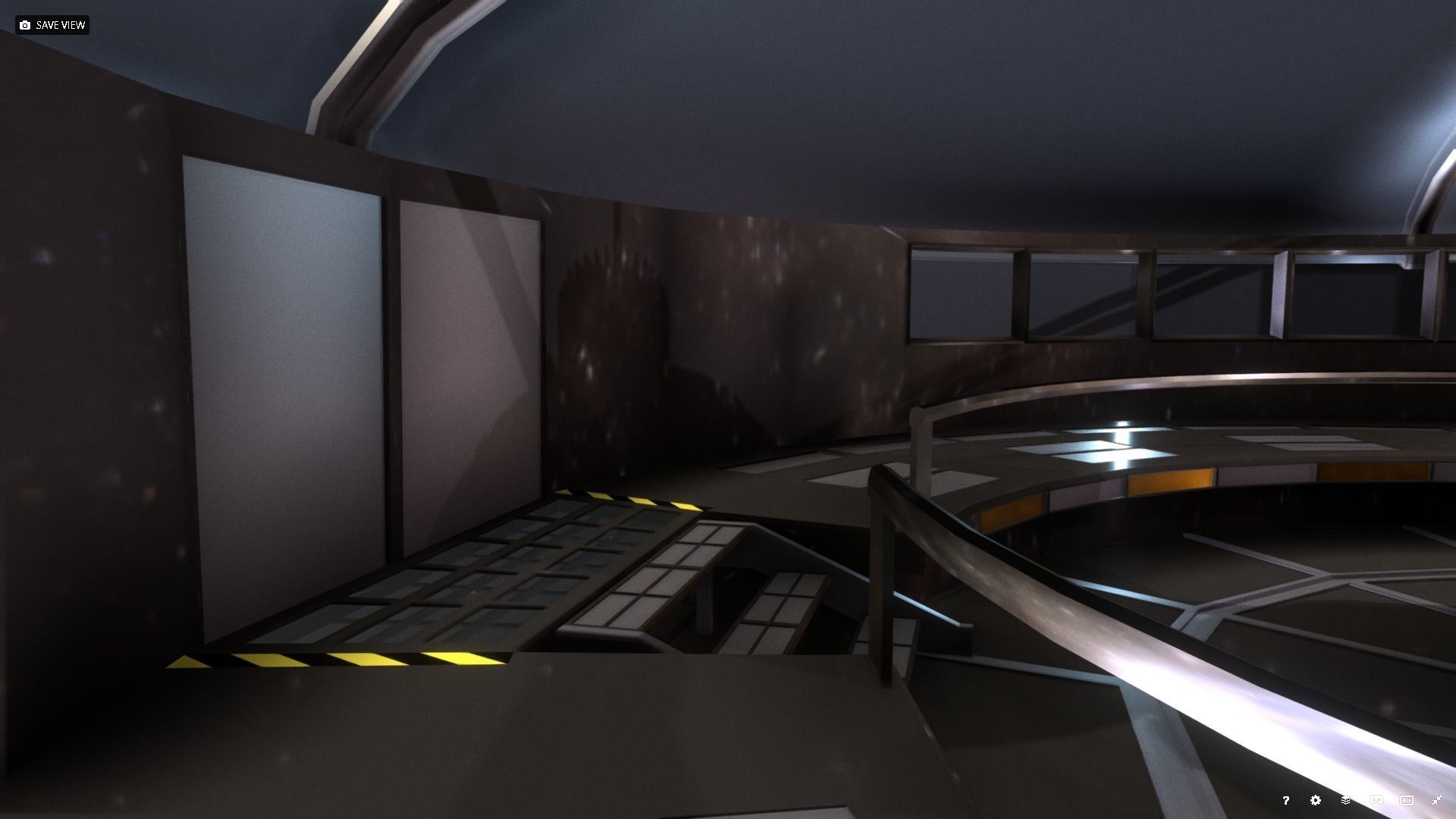 Spaceship - Bridge Low-poly 3D model_9