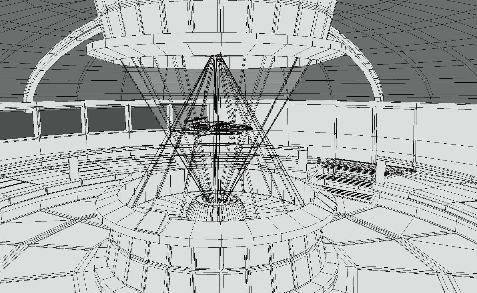 Spaceship - Bridge Low-poly 3D model_7