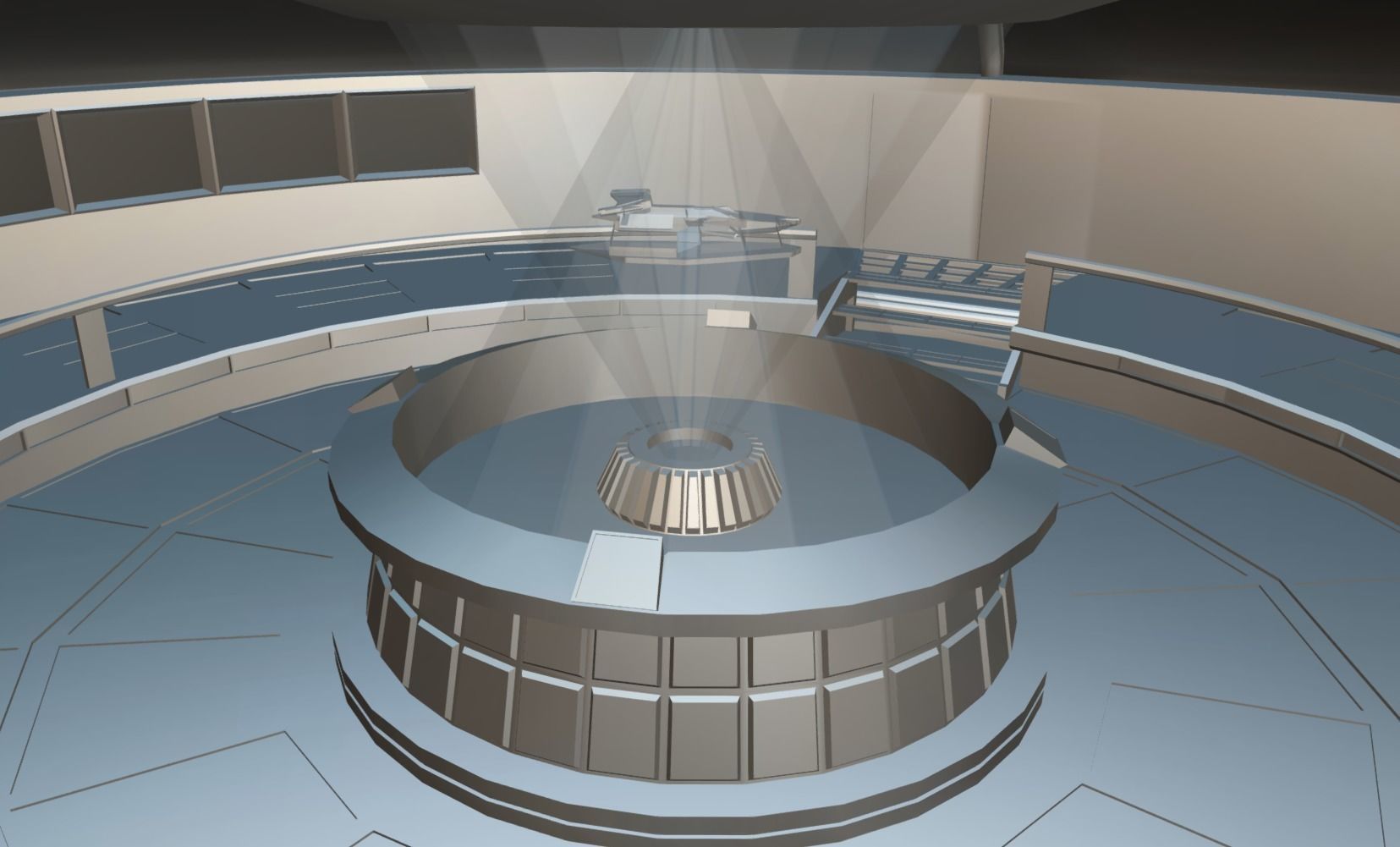 Spaceship - Bridge Low-poly 3D model_3