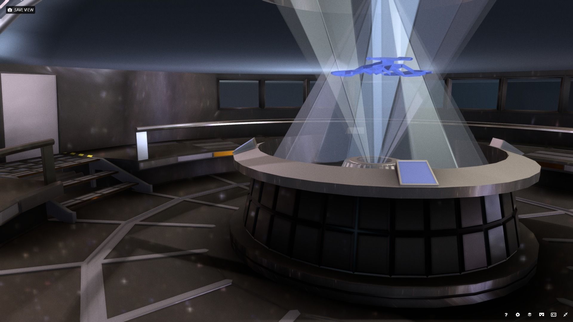 Spaceship - Bridge Low-poly 3D model_4